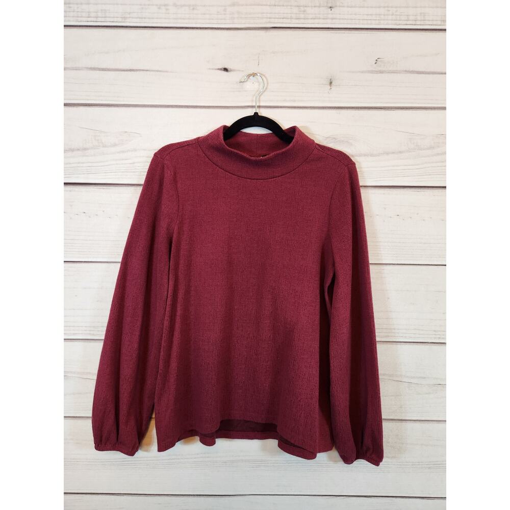 Old Navy Womens Long Sleeves Turtleneck Pullover Blouse Maroon Red Size M